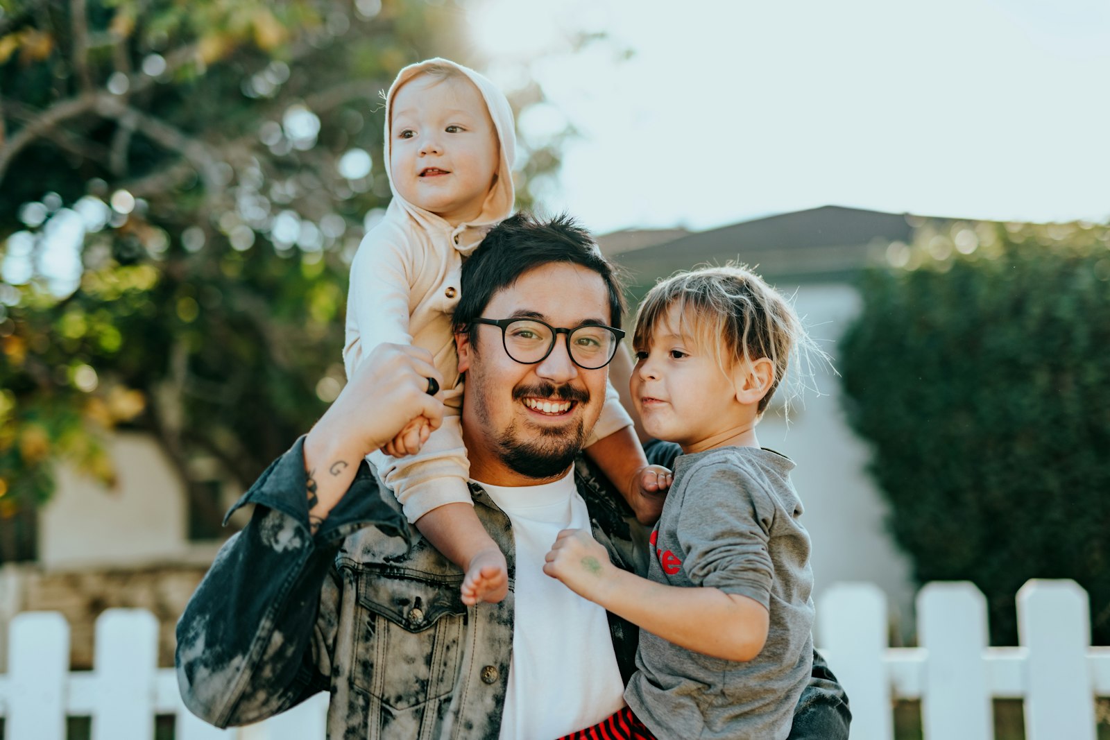 Happy family outdoors
